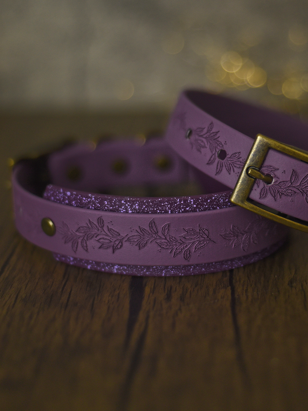 Woodland Charm (Mauve) - Embossed Hound Collar