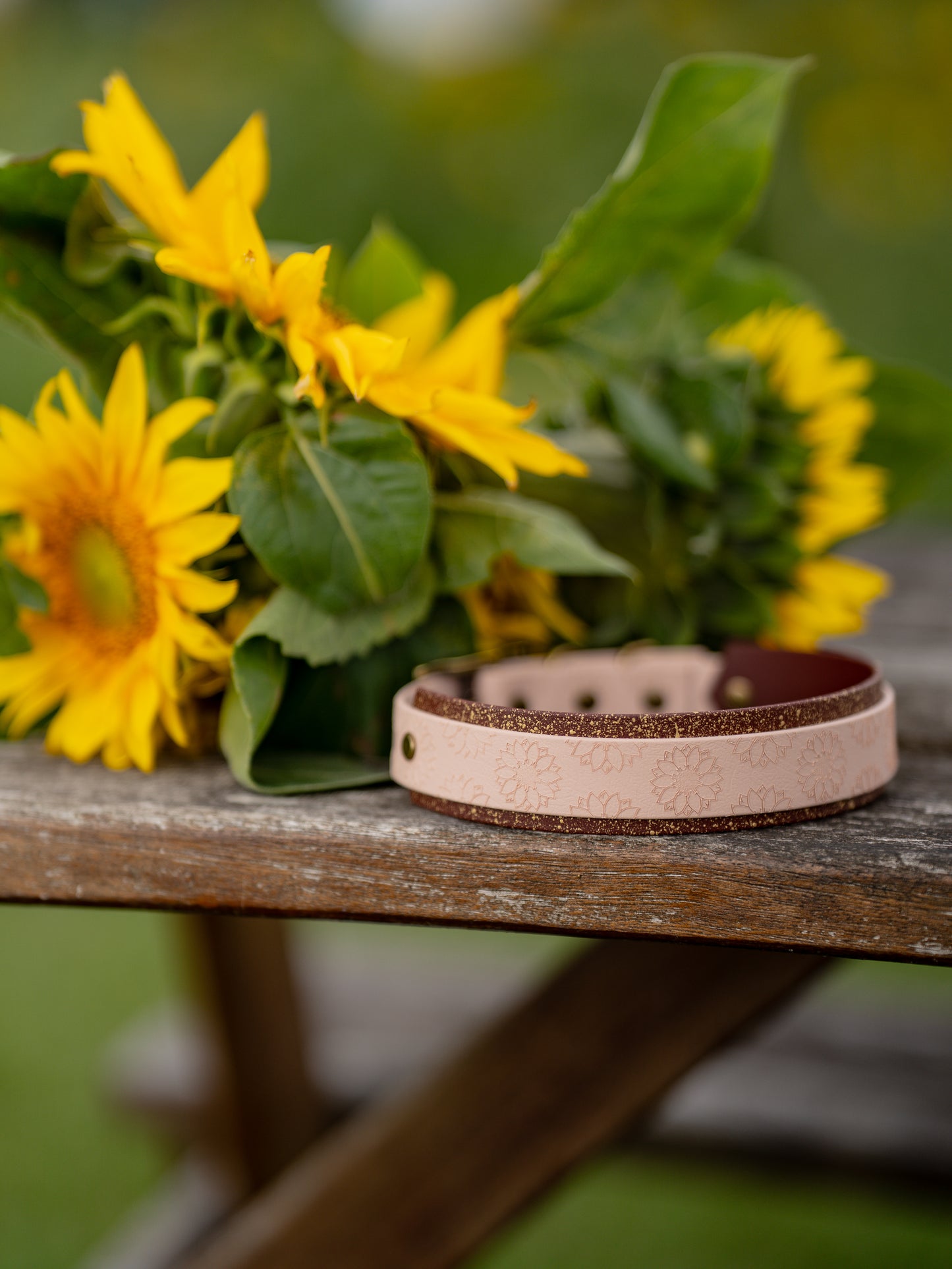 Sunflower Meadow - Embossed Hound Collar