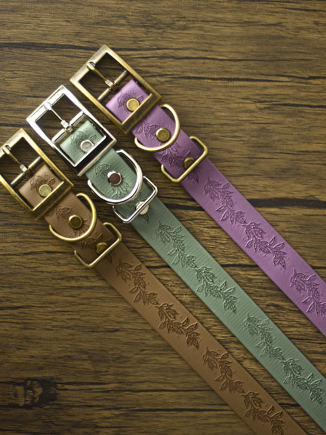 Woodland Charm (Moss) - Embossed Explorer Collar