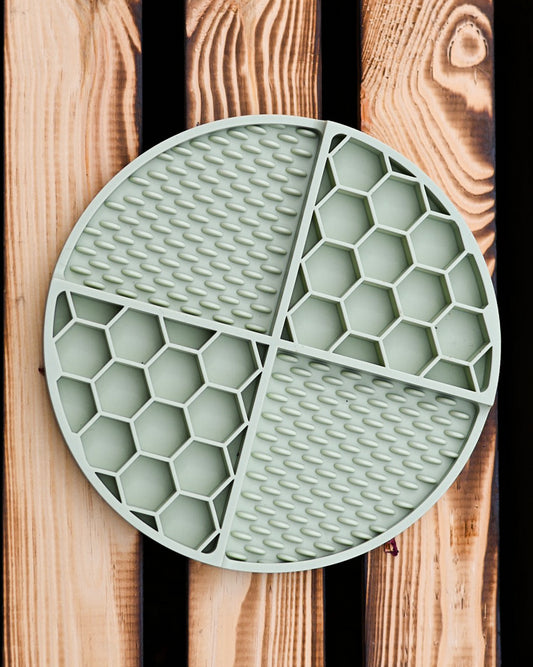 Pastel Sage - Enrichment Honeycomb Lick Mat x Slow feeder