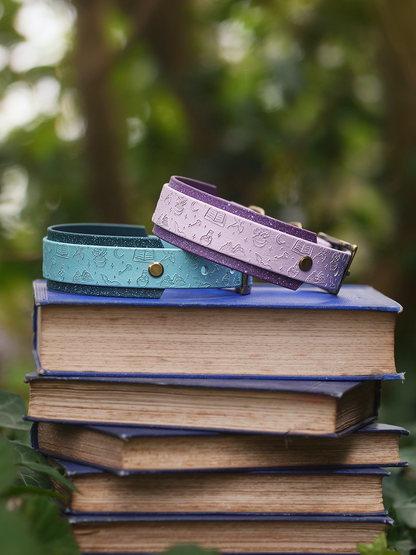 Bookish (Lilac) - Embossed Hound Collar