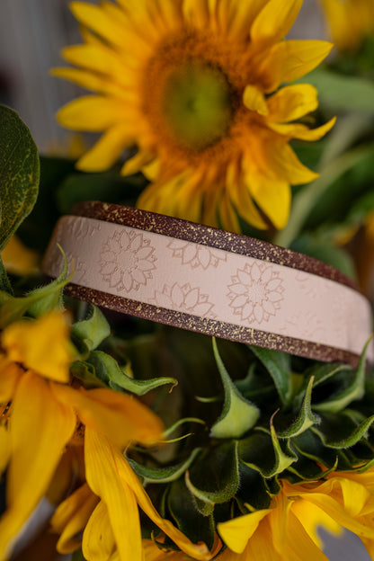 Sunflower Meadow - Embossed Hound Collar