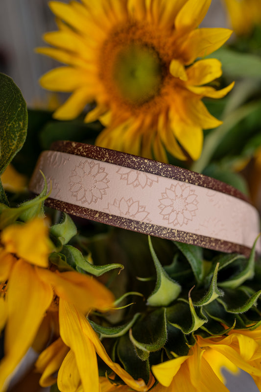 Sunflower Meadow - Embossed Hound Collar