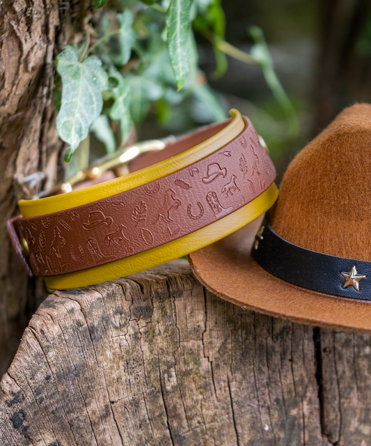 Howdy Pawtner - Embossed Hound Collar