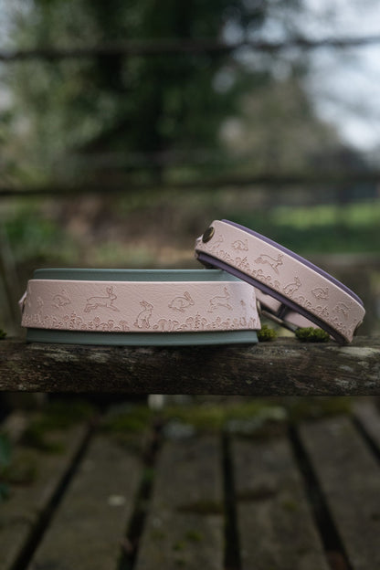Wild Hare (Mauve) - Embossed Hound Collar