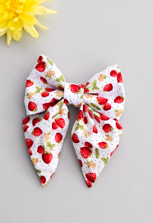 Strawberries and Cream - Luxury Hair Bow
