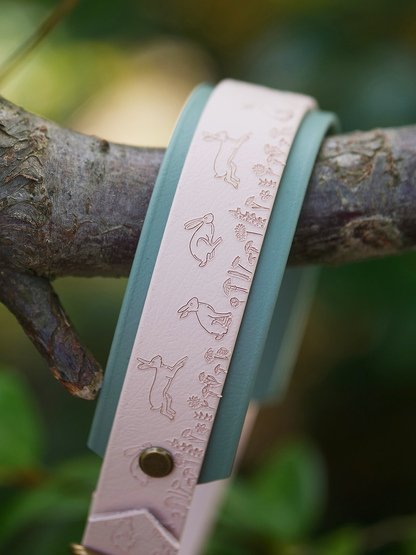 Wild Hare (Moss) - Embossed Hound Collar