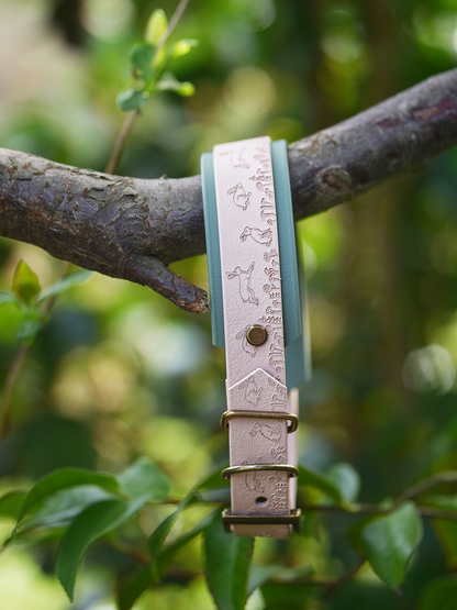 Wild Hare (Moss) - Embossed Hound Collar